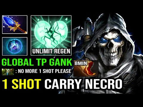 ULTIMATE Pro Mid Guide - 8Min Boots Necrophos Global TP Gank Instant 1 Shot Enemy OP Aghanim Dota 2