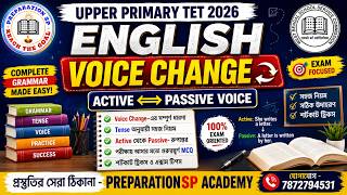 ENGLISH Voice Change | Upper Primary TET 2026 | Active-Passive Voice Full Class | PREPARATIONSP