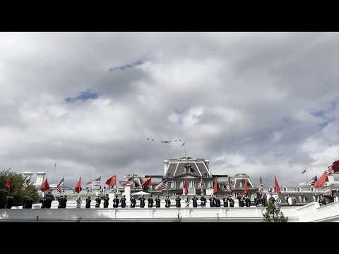 Watch: Military jets conduct flyover to welcome Xi Jinping
