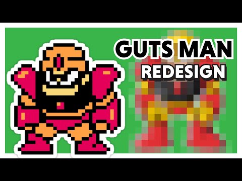 Illustrator Redesigns Mega Man Characters | Guts Man and friends