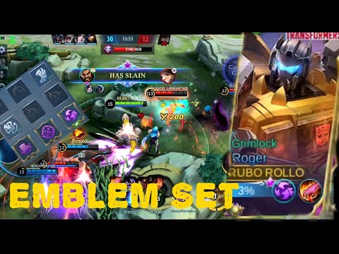 TRY Out Emblem set for perfect Roger build.Grimlock chicken Dino Aggressive gameplay 2022.MLBB
