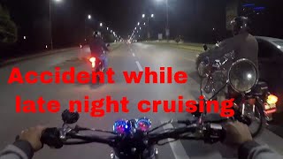 Accident while late night city cruising
