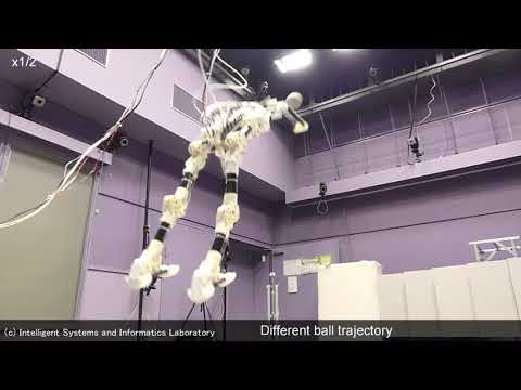 Humanoid robot plays volleyball (jump-and-hit) by generating its motion immediately