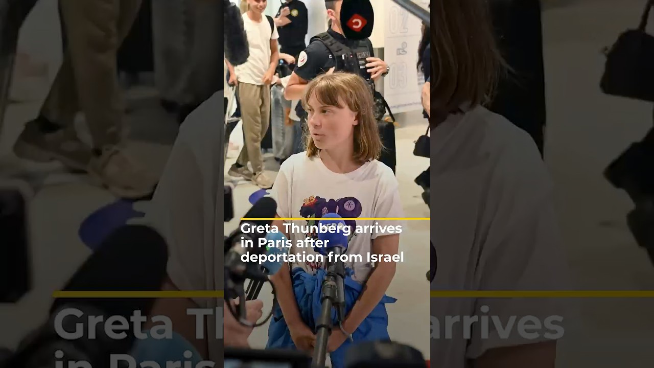 Greta Thunberg arrives in Paris after deportation from Israel | AJ #shorts