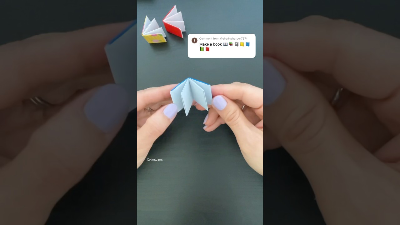 Easy Mini Origami Book Tutorial 📖  #origami #折り紙 #miniaturebook #origamibook #papercraft