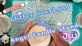 Resin Project - Glitter in Ceramic Angel Stand-Too Much Glitter🌟🌟🎇🪽😇