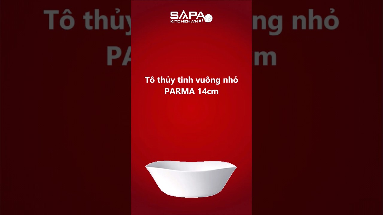 Tô thủy tinh vuông nhỏ Parma 14 cm