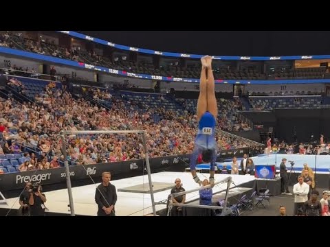 Hezly Rivera Gets Gold All-around 🥇 with 14,150 on Uneven Bars - US Championships 2025