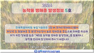 2024 농작물 병해충 발생정보 5호 발표(2024.05.09~2024.06.04)