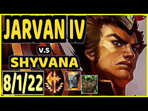 GILIUS (JARVAN IV) vs SHYVANA - 8/1/22 KDA JUNGLE CHALLENGER GAMEPLAY - EUW