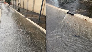 Roma: piove per 48 ore, la ciclabile di via Panama si allaga. Il fiume d'acqua non scorre nelle c...