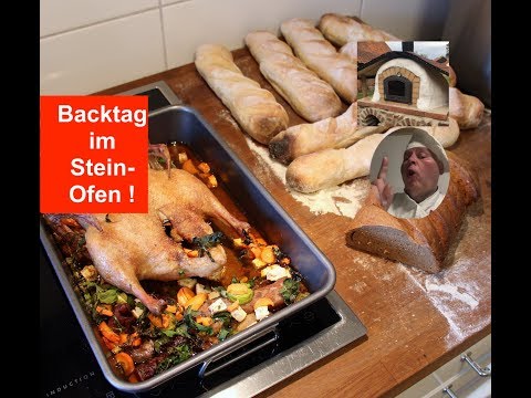 Backtag im Steinofen // Brote / Baguettes / Ente !