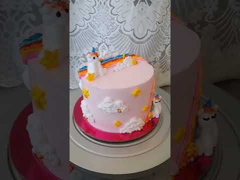 🥰😍mene banaya Bina fondant se unicorn theme cake#youtubeshorts #cake#cakedecorating