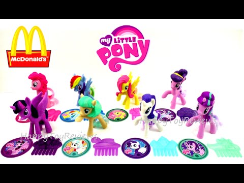 2016 MY LITTLE PONY McDONALD'S MLP HASBRO SET OF 8 HAPPY MEAL KIDS TOYS COLLECTION VIDEO REVIEW Video