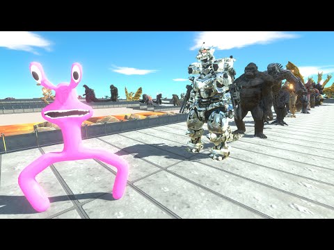 RAINBOW FRIEND PINK LAVA DEATH RUN - Animal Revolt Battle Simulator