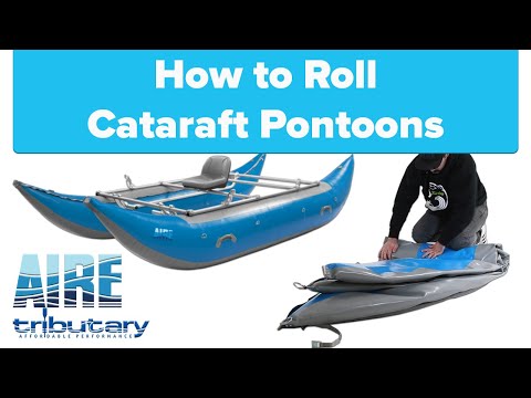 Part of a video titled Cataraft Pontoons: Rolling and Storage - YouTube
