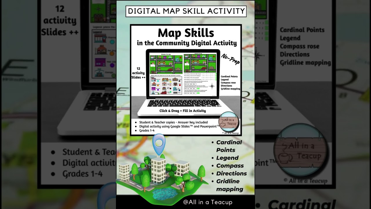 Map Skills in Community Digital Worksheet Activities