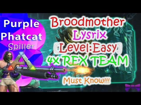 Purple ARK: Broodmother Lysrix på Easy, 4xREX, Hele Fighten + Facts.