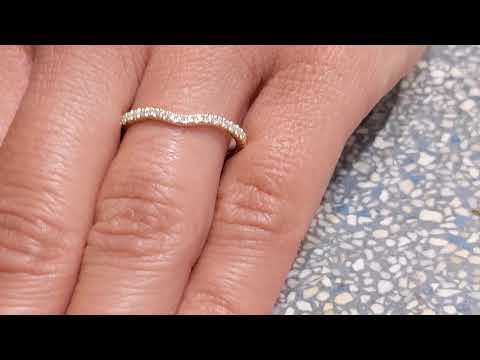 Curved Diamond Eternity Ring / 14k Gold Half Eternity Diamond Ring  Half Around Diamond Wedding Band