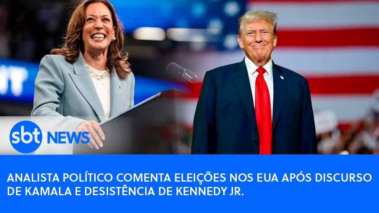 Analista político comenta eleições nos EUA após discurso de Kamala e desistência de Kennedy Jr.