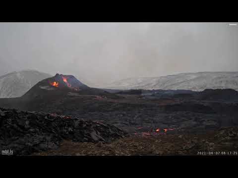Last moments of the Iceland volcano webcam (RIP, 2021—2021)