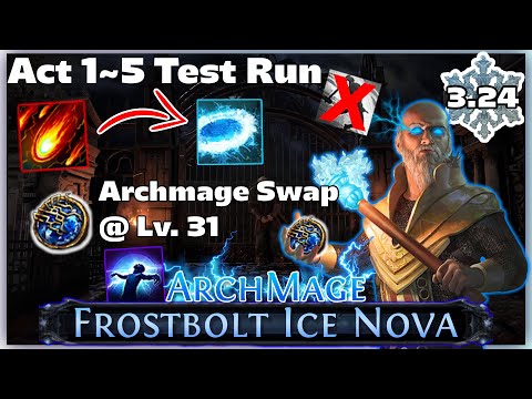 [3.24] ArchMage Hierophant Act 1-5 Test Run | Damage Can Only Get Better Goratha #PoE