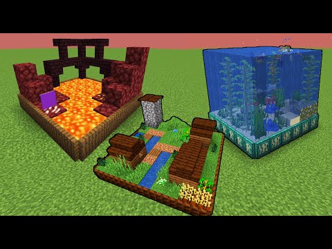 Mini Nether Fortress, Mini Spruce Village, Mini Ocean Biome in Minecraft