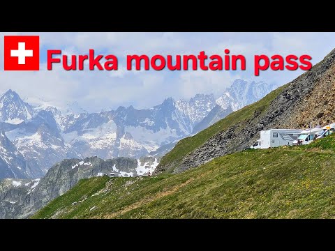 Furka mountain pass in Switzerland, over 2.400 meters with stunning views, and 007 memories