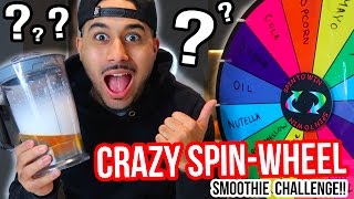 CRAZY SPIN WHEEL SMOOTHIE CHALLENGE!! (EXTREMELY DISGUSTING) GONE WRONG!!