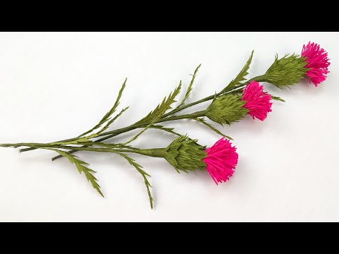 Milk Thistle Paper Flower Make From Crepe Paper | Milk Thistle DIY