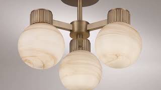 1_Watch A Video About the Possini Euro Jupiter Brass and Glass 3 Light Ceiling Light