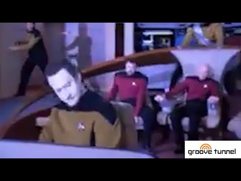 The crew of the Enterprise wiggin' out to Data's funky Hammond solo