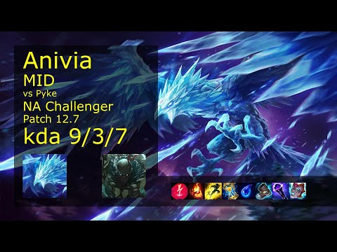 Anivia Mid vs Pyke - NA Challenger 9/3/7 Patch 12.7 Gameplay
