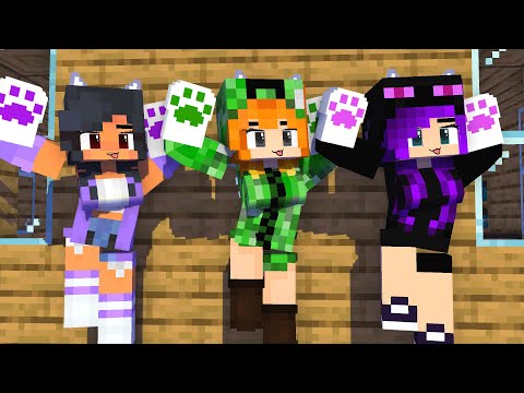 YAY! ARIGATO PAW DANCE CHALLENGE CREEPER, APHMAU AND ENDER GIRL - MINECRAFT ANIMATION #shorts