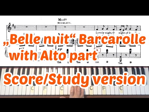 Barcarolle for alto part „Belle nuit“ Karaoke : Piano accompaniment : Study version : Offenbach