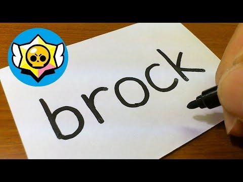 How to turn words BROCK(Brawl Stars)into a Cartoon for kids - How to draw doodle art on paper