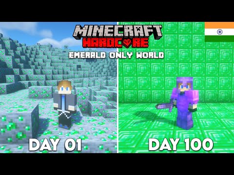Game Beat - I Survived 100 Days In Emerald Only World In MINECRAFT HARDCORE (HINDI)