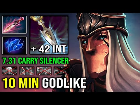 WTF 10MIN GODLIKE Carry Silencer +42 Perma INT EZ 17Min GG 100% Counter Invoker Dota 2