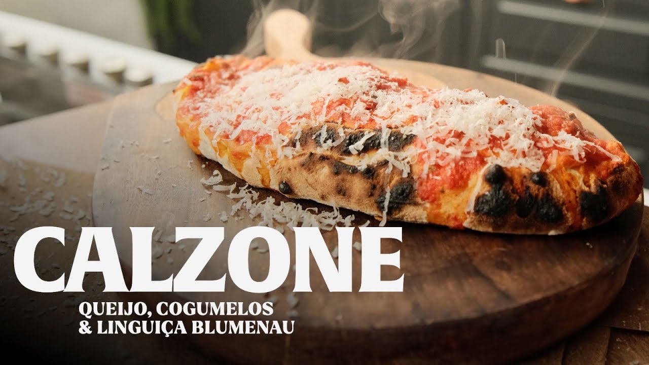 CALZONE RECHEADO COM QUEIJO, COGUMELOS E LINGUIÇA BLUMENAU! TEMPORADA DE INVERNO 2023