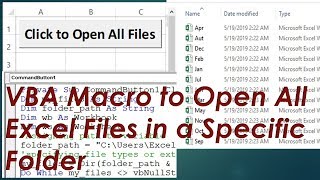 VBA Macro to Open All Excel Files in a Folder - Advanced Excel VBA Example