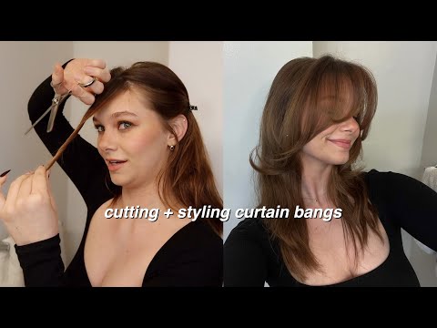 how i cut and style my curtain bangs
