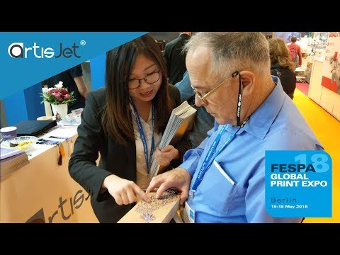 artisJet UV printer booth in the Print Expo FESPA at Munich Germany