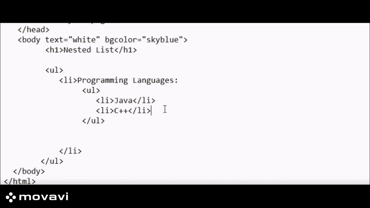 Nested List in HTML | Tutorial #2