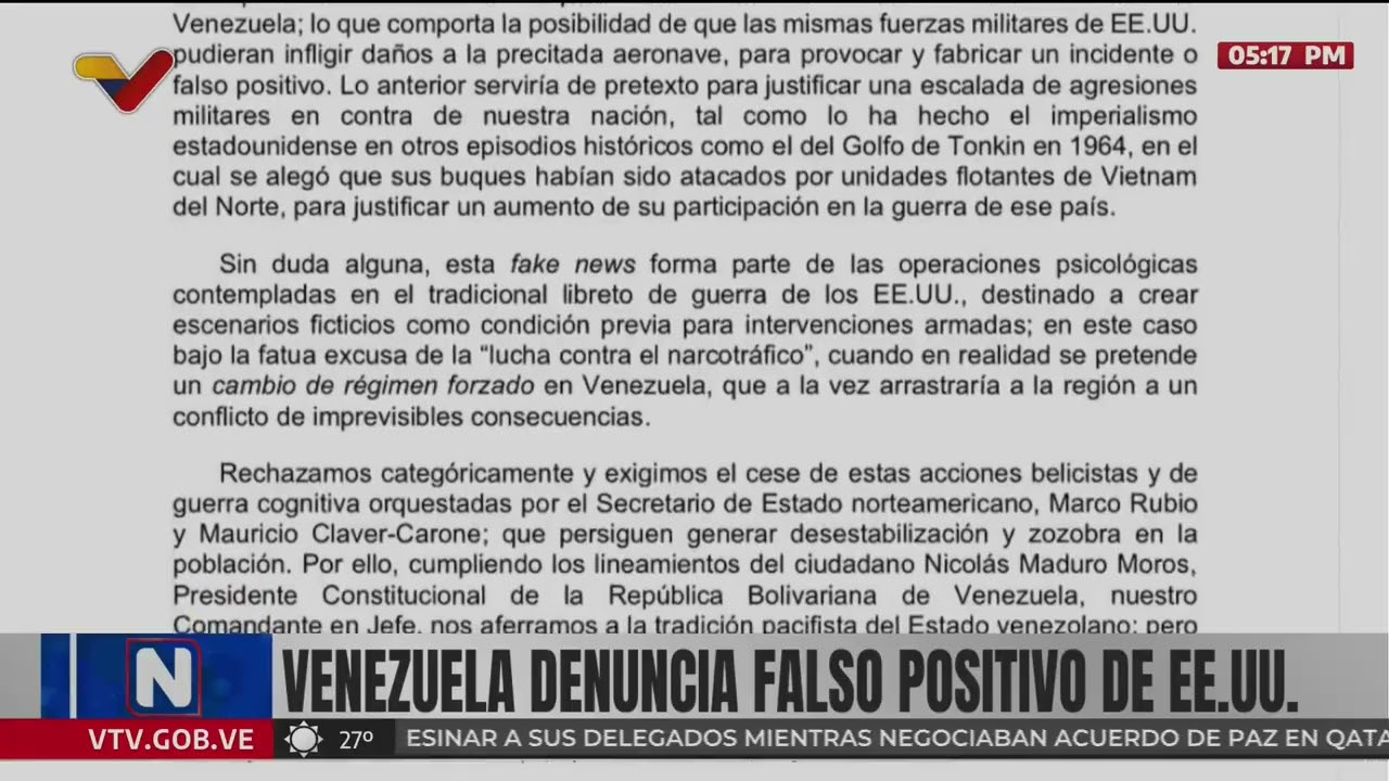 Ministerio para la Defensa denuncia noticia falsa sobre supuesto helicóptero de EEUU