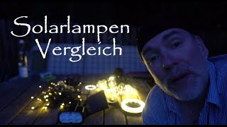 Garten LED Solar Lampen im Vergleich Test. Lichterkette, Bodenleuchte, Wandstrahler, Gartenstrahler