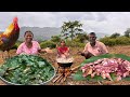 Local Desi Chicken And Cooked With Meghalaya Traditional Colocasia Leaves Chicken Curry Recipe