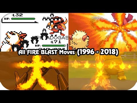 Evolution of Pokémon Moves - FIRE BLAST (1996 - 2018)