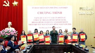 Đoàn công tác Bộ tư lệnh Quân đoàn 12 thăm, chúc Tết Đảng ủy phường Tam Điệp và tặng quà Tết cho các gia đình chính sách và hộ có hoàn cảnh khó khăn trên địa bàn phường