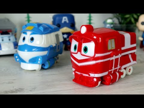 Роботы - Поезда Альф и Кей. Роботы - трансформеры. Видео с игрушками из мультфильмов