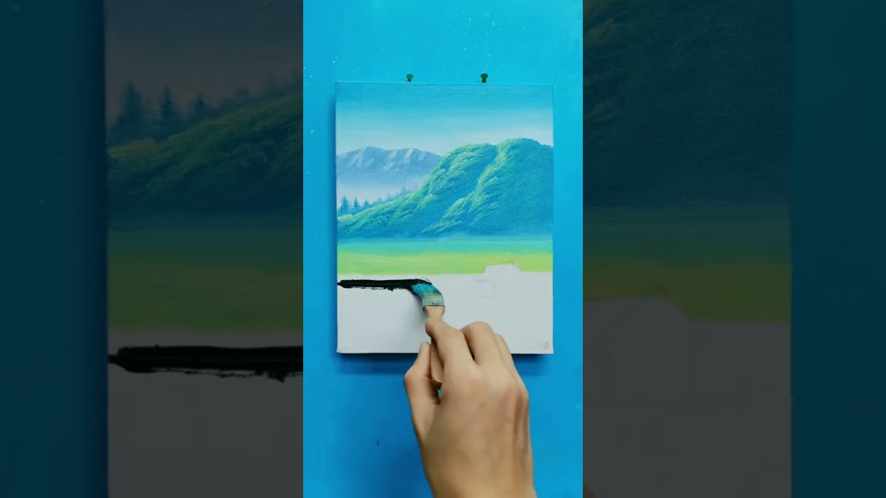 Easy Landscape Painting #howtopaint #painting #acrylicpainting #paintingtutorial #landscapepainting